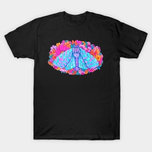 Vibrant Botanical Moth Painting T-Shirt